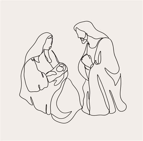 Minimalist Christian Line Art, Religious Illustration, Simple Sketch ...