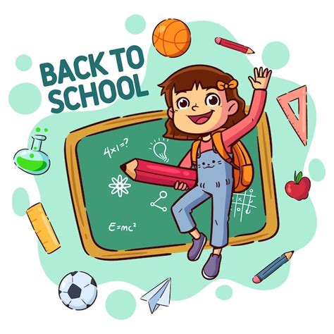 Free Vector | Cartoon children back to school