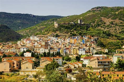 View on Bosa and the Castle - Il Castello Di Serravalle in Sardinia ...