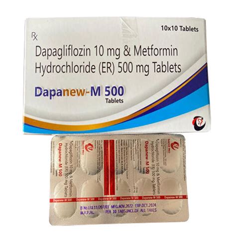 Dapagliflozin 10mg And Metformin Hydrochloride (er) 500mg Tablets General Medicines at Best ...