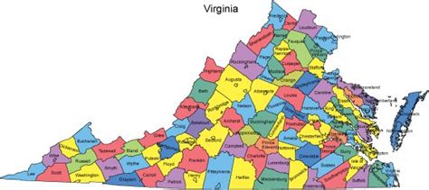 Virginia PowerPoint Map - Counties