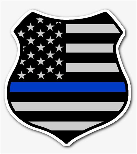 Thin Blue Line American Flag Shield Sticker - Blue Line Flag Png Transparent PNG - 1056x1056 ...