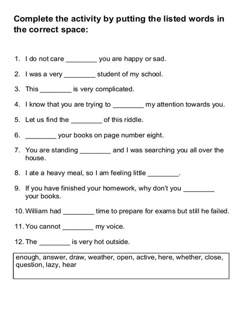 Online English Worksheets