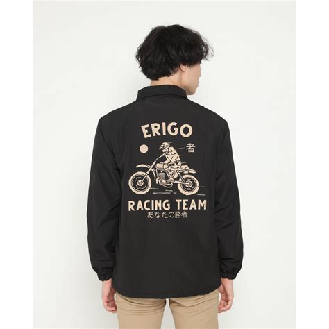 Jual Erigo Coach Jacket Erigo Ride Team Black | Shopee Indonesia