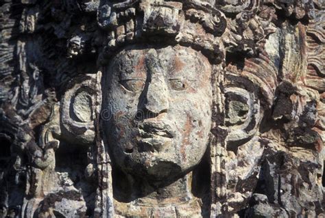 Sculptures In Archeological Park In Copan Ruinas Stock Photo - Image of copan, faces: 21367292