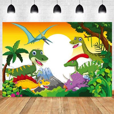 Cartoon Dinosaur Photography Backdrop Kids Birthday Party Photo ...