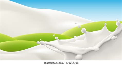 Realistic Milk Splash Vector Background Illustration Stock Vector ...