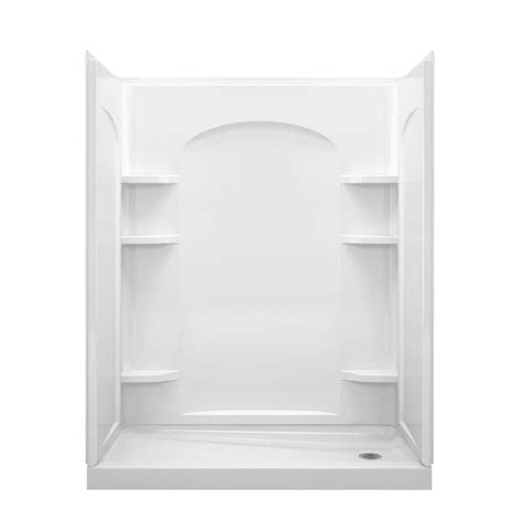 Sterling Ensemble White 4-Piece Alcove Shower Kit (Common: 30-in x 60 ...