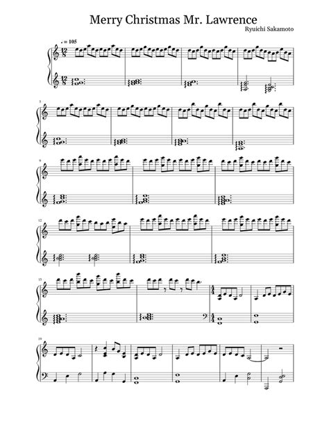 Download and print in PDF or MIDI free sheet music for merry christmas mr lawrence by Misc ...