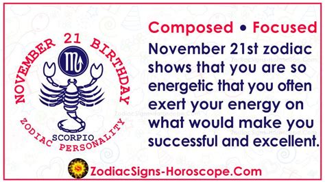 November 21 Zodiac (Scorpio) Horoscope Birthday Personality and Lucky Things