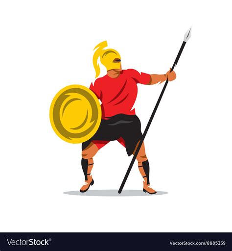 Spartan warrior cartoon Royalty Free Vector Image