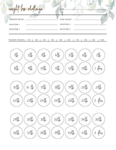 Printable Weight Loss Challenge At Work Template