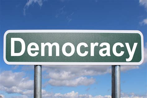 Democracy - Free of Charge Creative Commons Highway sign image