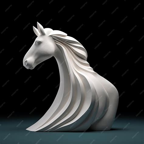 Premium Photo | Designer white horse head sculpture generative ai