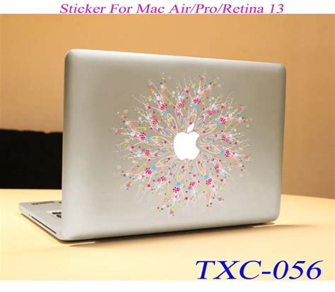 NEW Colored Pink Flower Laptop Skin Sticker Decal For Macbook Air Pro Retina 13 Mac book 13.3 ...