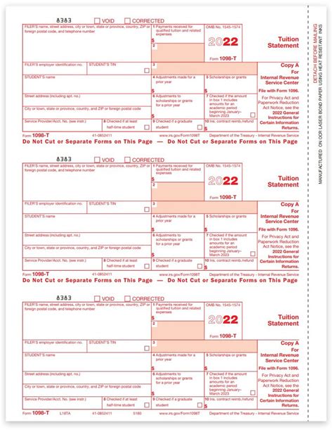 Students Printable 1098t Forms Western - Printable Forms Free Online