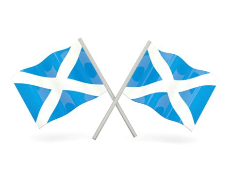 Two wavy flags. Illustration of flag of Scotland