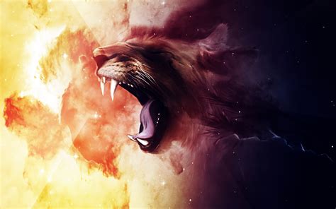 artwork, Fantasy Art, Abstract, Space, Lion, Clouds, Stars Wallpapers ...