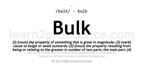 Pronunciation of Bulk | Definition of Bulk - YouTube