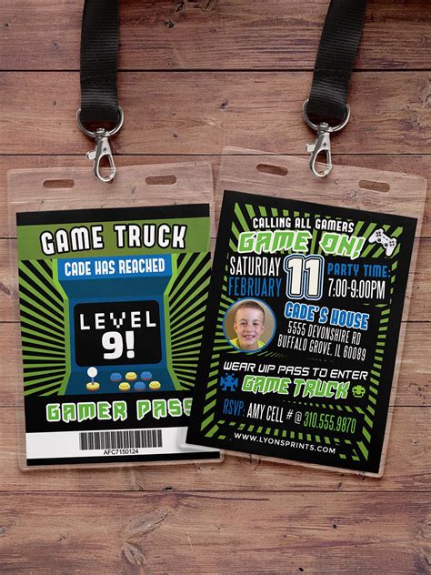 Video Game Invitation, Game Truck Party Invitations, Video Game Party Invitations, Birthday ...