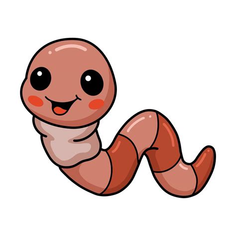 Cute little worm cartoon character 12851526 Vector Art at Vecteezy