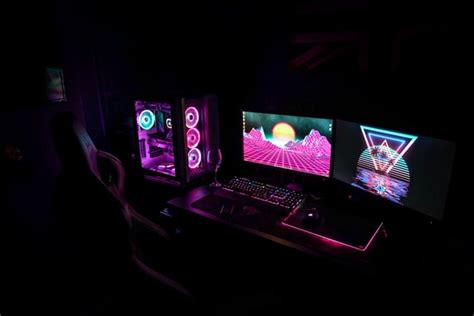 My neon setup : r/battlestations