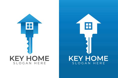 gradient key house, Key real estate home building logo design with two versions 5763971 Vector ...