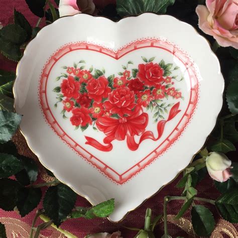 Vintage Lefton China Heart Shaped Candy Dish and 50 similar items