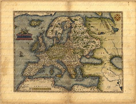 Old Map of Europe From 1500s 081 Ancient Old World Cartography - Etsy UK