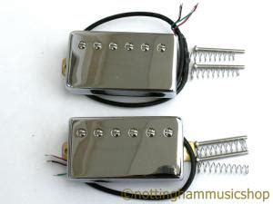 2 vintage chrome covered guitar humbucker pickups coil split 4 wire ...