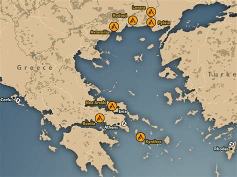 Map shows where the wildfires are in Greece as country hit by blazes | World News | Metro News