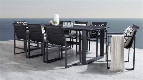 Element Black 9-Piece Outdoor Aluminium Dining Set