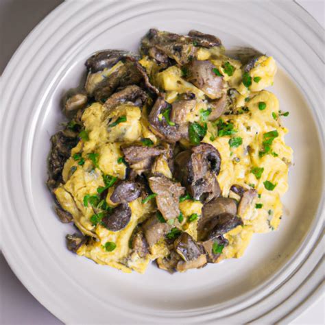 Scrambled Eggs with Mushrooms Recipe | cookAIfood