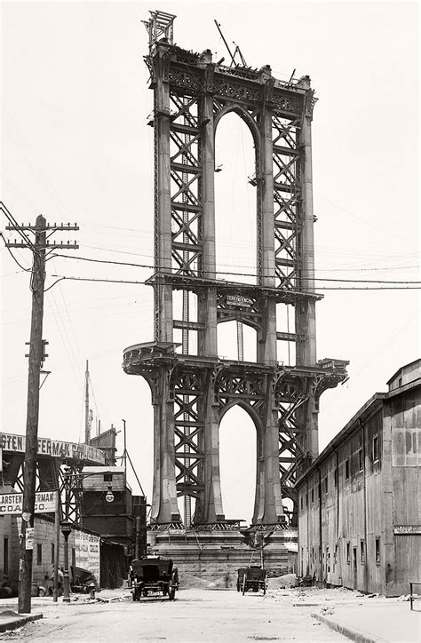 Vintage: Manhattan Bridge Under Construction (New York, 1903-1909) | MONOVISIONS - Black & White ...