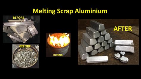 MELTING SCRAP ALUMINIUM into huge amount of Ingots January 2017 - YouTube