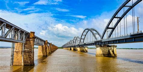 Two Parallel Railway Bridges Across the Godavari River, Rajahmundry ...