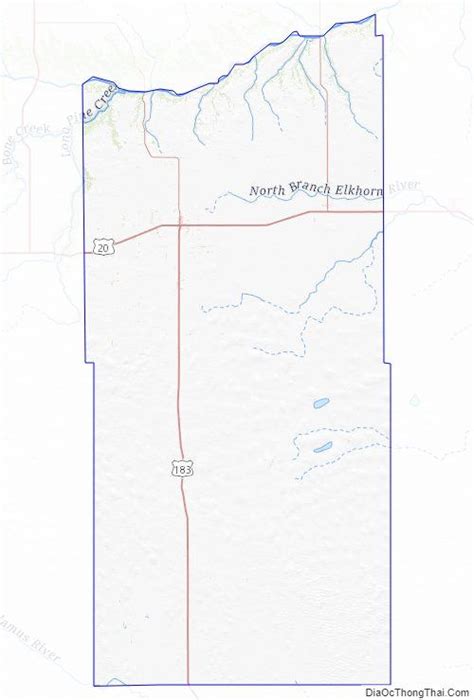 Topographic map of Rock County, Nebraska Topographic Map, Us Map ...