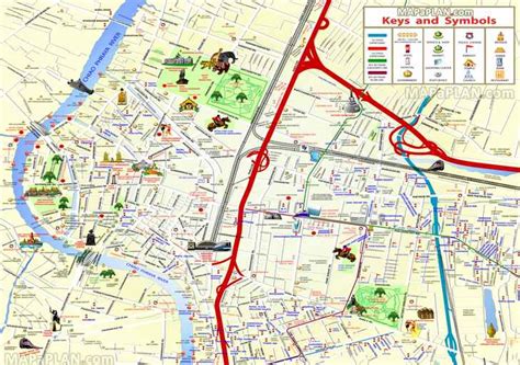 Bangkok maps - Top tourist attractions - Free, printable city street ...