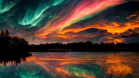 🔥 Download Midjourney Ai Sunset Aurora Borealis 4k Wallpaper by ...