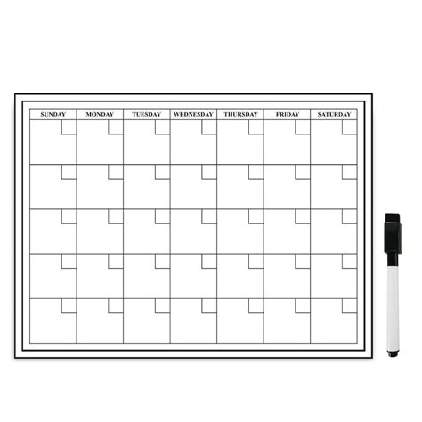 Monthly Dry Erase Calendar 24x18 Large Wall Calendar - Monthly Planner ...