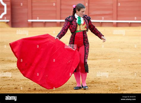 Female Torero or torera, matador with bull, Plaza de Toros de la Stock ...