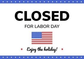 Design this Retro Flat Labor Day Closed Sign template for free