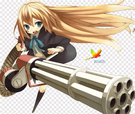 ปืน Gatling Anime Weapon Machine gun, Anime, อะนิเมะ, การ์ตูน png | PNGEgg