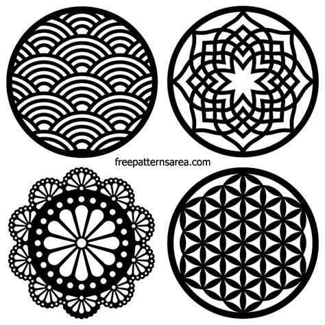 Free Laser Cut Circle Coaster-Ornament DXF Designs