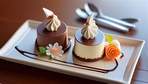 Premium AI Image | A couple of desserts sitting on top of a white tray