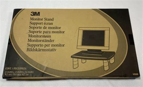 3M ADJUSTABLE HEIGHT Monitor Stand 15x12x2 5/8" To 5 7/8" MS80B - JH D5E $19.72 - PicClick