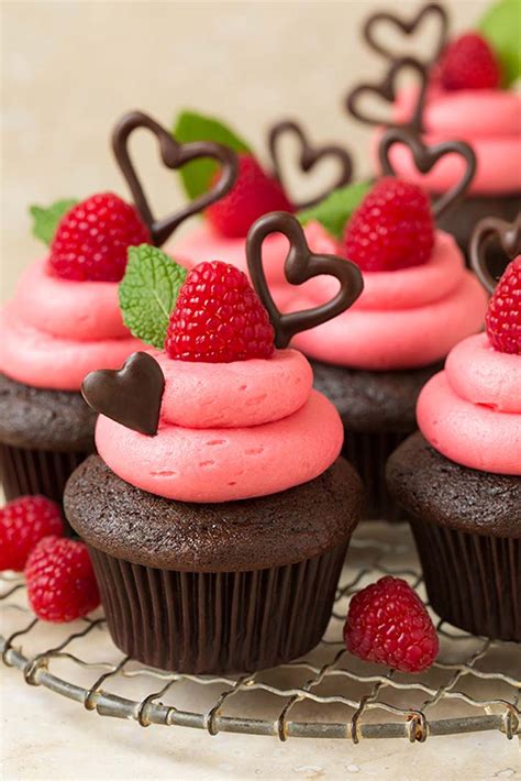 Dark Chocolate Cupcakes with Raspberry Buttercream Frosting