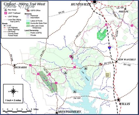 Lone Star Hiking Trail Map - ToursMaps.com