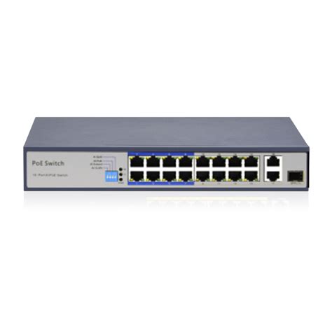 China 16 Port POE Switch 16 port 100Mbps PoE + 1 gigabit combo uplink and 1 gigabit uplink ...