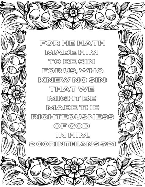 2 Corinthians 5:21 Free Bible Verse Coloring Page | Diary Journal Book